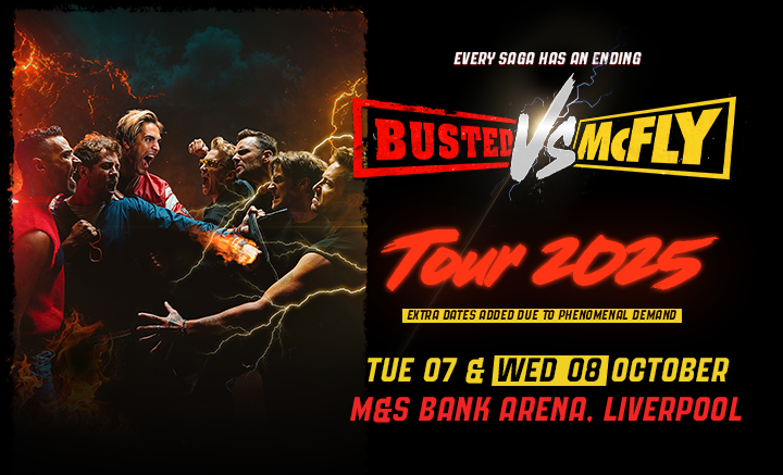 Maglietta Team Busted VS McFly Tour 2025: maglietta da Maglietta Team Busted VS McFly Tour 2025: maglietta da